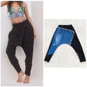 #21 NWT Black & Denim Harem Pants